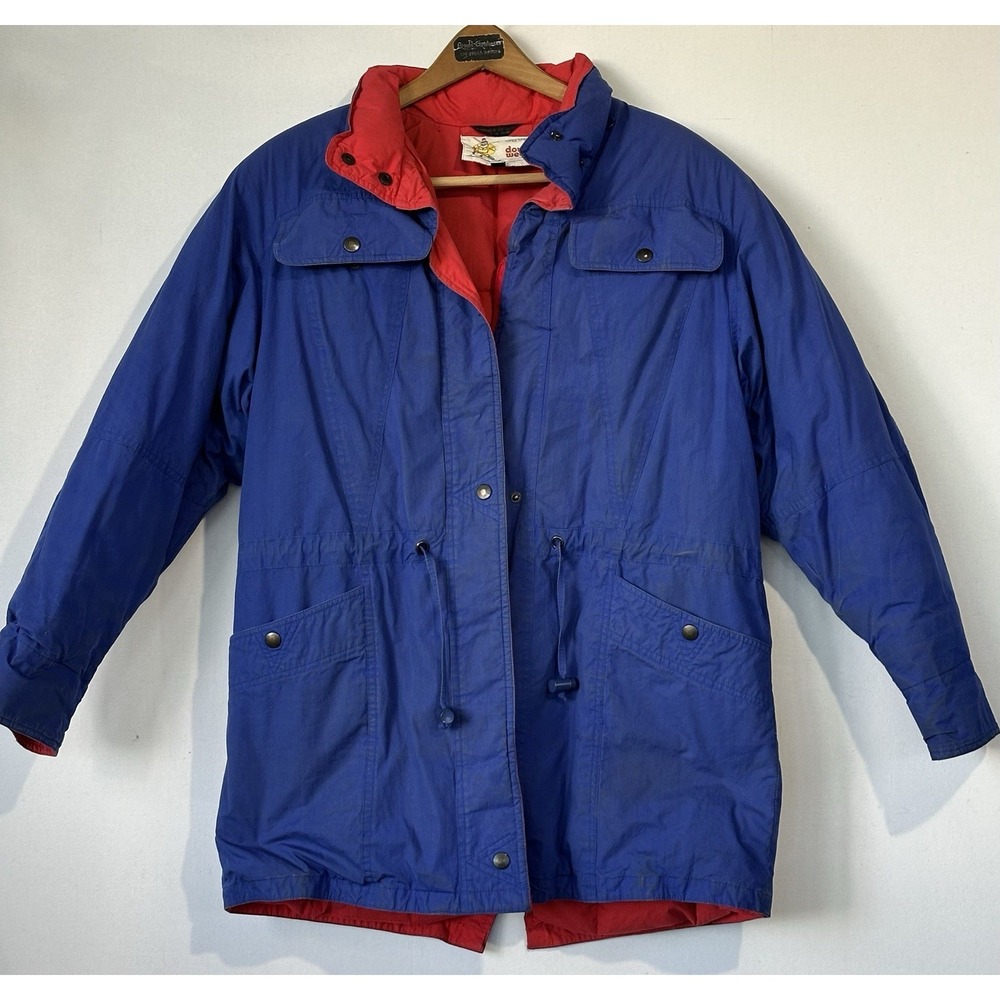 VTG Utex Down Coat Blue‎ Retro women's Small Colorful